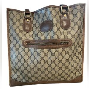 Vintage Gucci GG logo canvas tote bag
